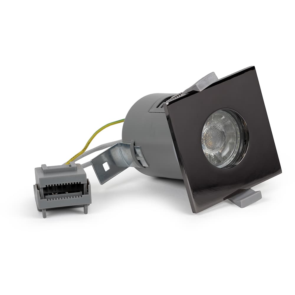 Lieber black nickel GU10 Fire rated IP65 square downlight