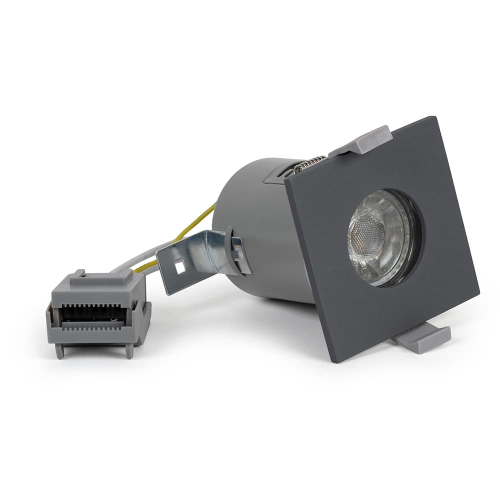 Lieber Graphite Grey GU10 Fire rated IP65 square downlight