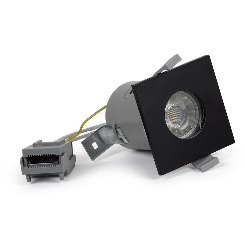 Lieber Matt Black GU10 Fire rated IP65 square downlight