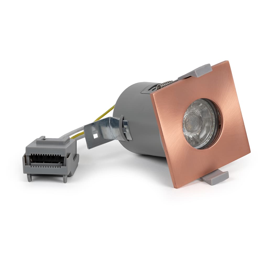 Lieber Rose Gold GU10 Fire rated IP65 square downlight