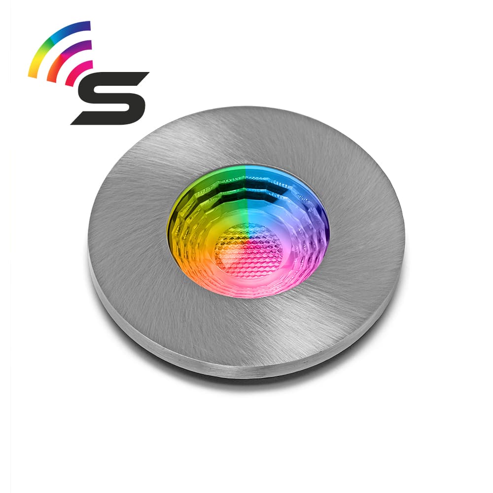Lieber Brushed Chrome IP65 Fire Rated Colour Changing Smart Downlight