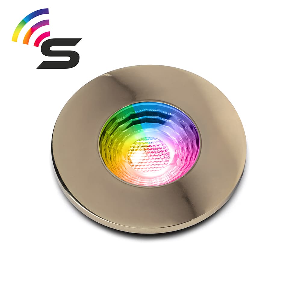 Lieber Polished Brass IP65 Fire Rated Colour Changing Smart Downlight