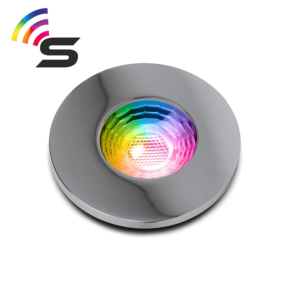 Lieber polished Chrome IP65 Fire Rated Colour Changing Smart Downlight