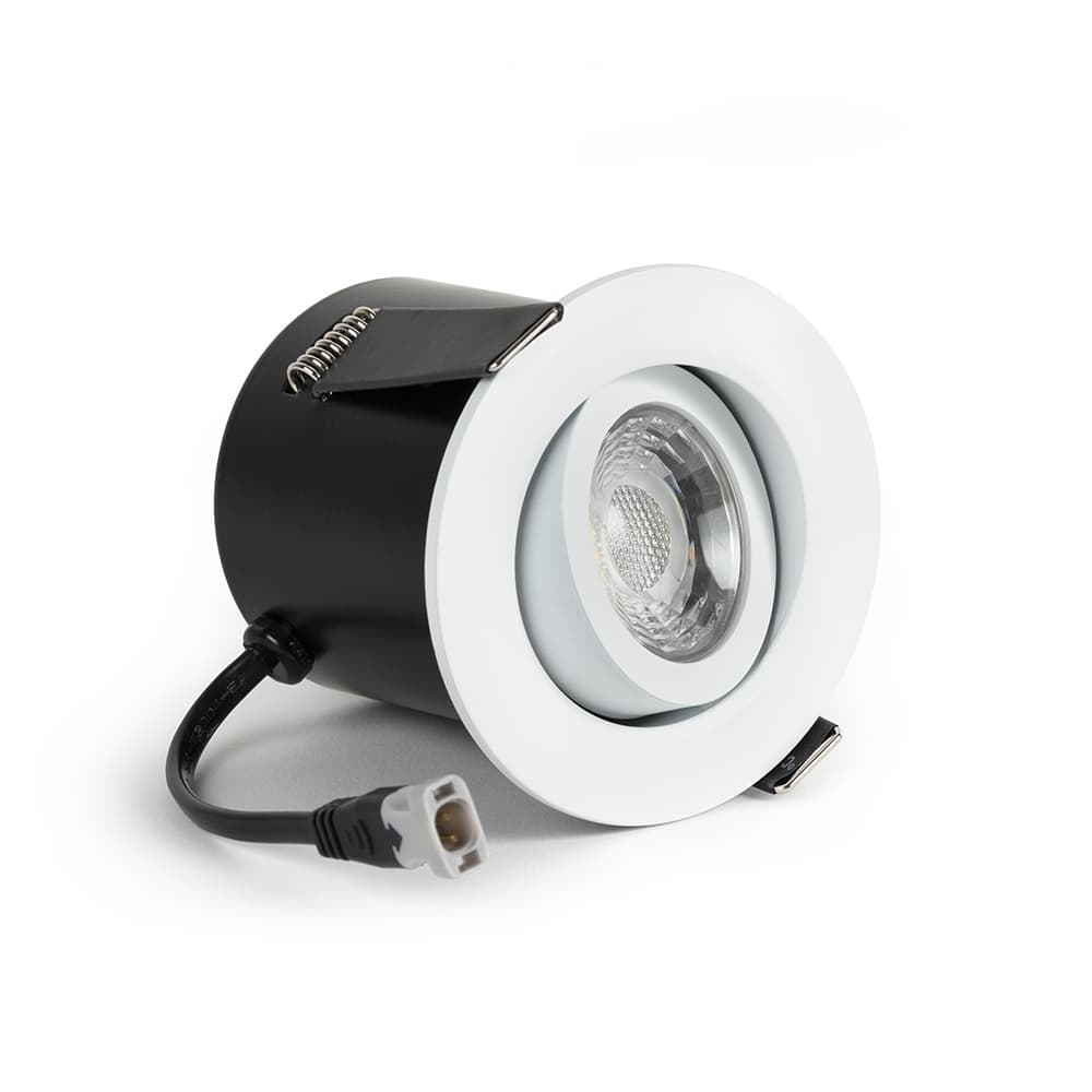 Soho Lighting White 3K Warm White Tiltable LED Downlights - Fire Rated - IP44 - High CRI - Dimmable