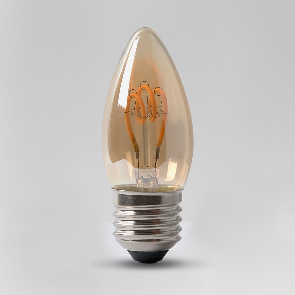 Soho Lighting 2w E27 ES Vintage Edison Candle LED Light Bulb 1800K T-Spiral Filament Dimmable