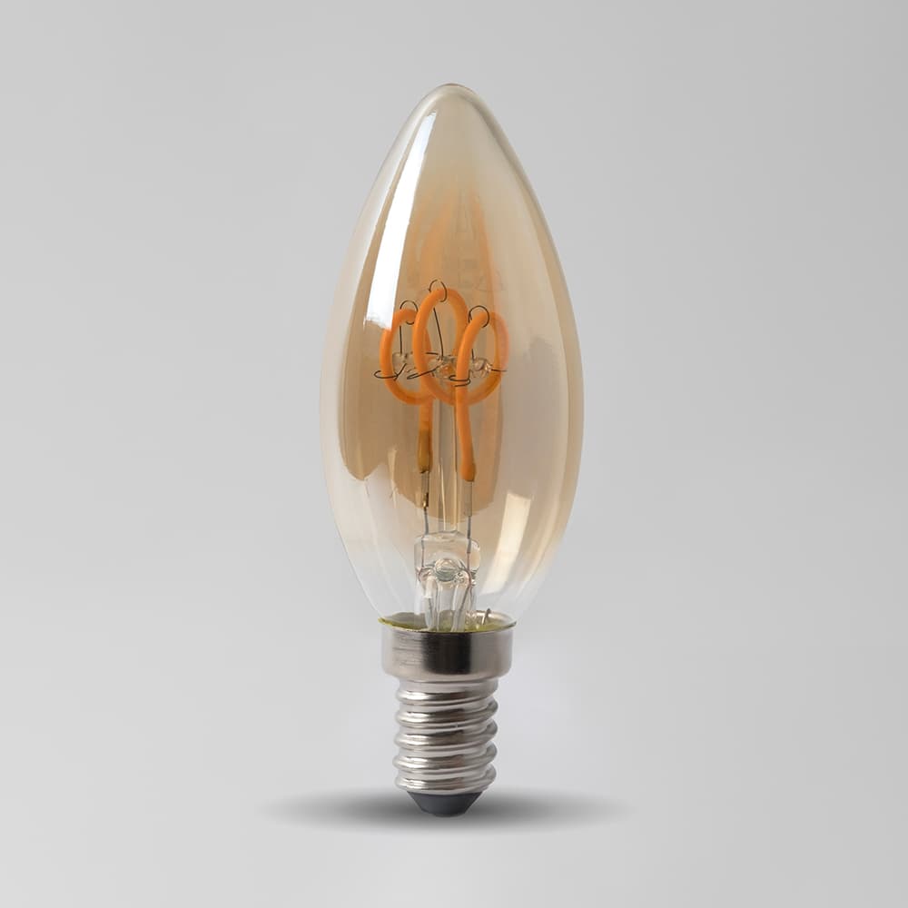 Soho Lighting 2w E14 SES Vintage Edison Candle LED Light Bulb 1800K T-Spiral Filament High CRI Dimmable