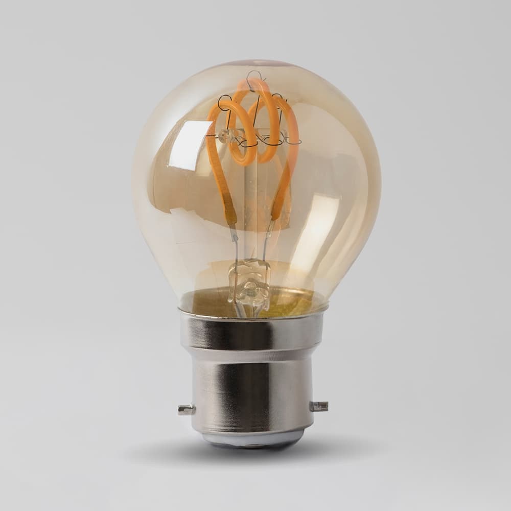 Soho Lighting 2w B22 Vintage Edison Golf Ball LED Light Bulb 1800K T-Spiral Filament High CRI Dimmable