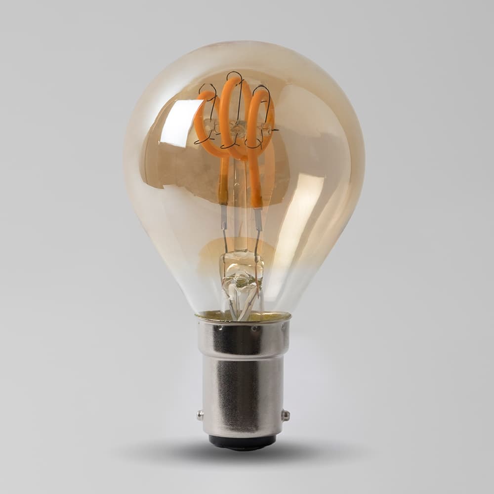 Soho Lighting 2w B15 Vintage Edison Golf Ball LED Light Bulb 1800K T-Spiral Filament Dimmable High CRI