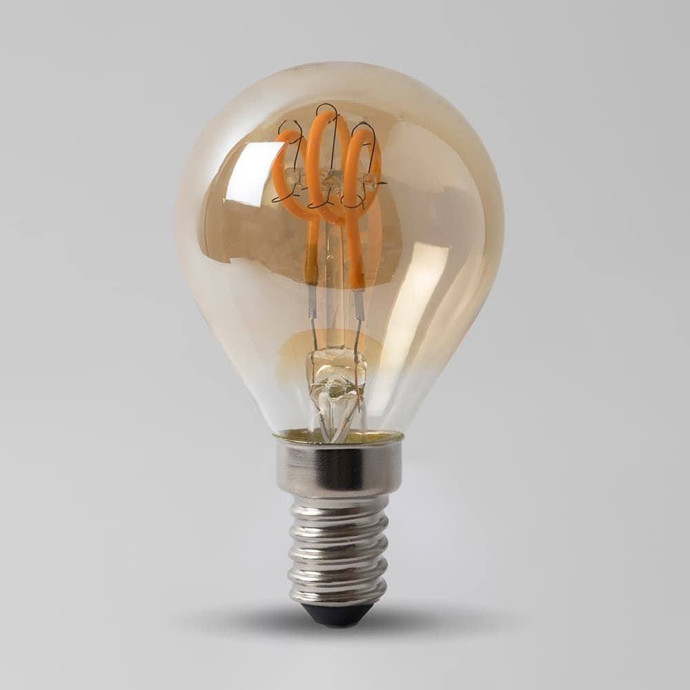 Soho Lighting 2w E14 SES Vintage Edison Golf Ball LED Light Bulb 1800K T-Spiral Filament High CRI Dimmable
