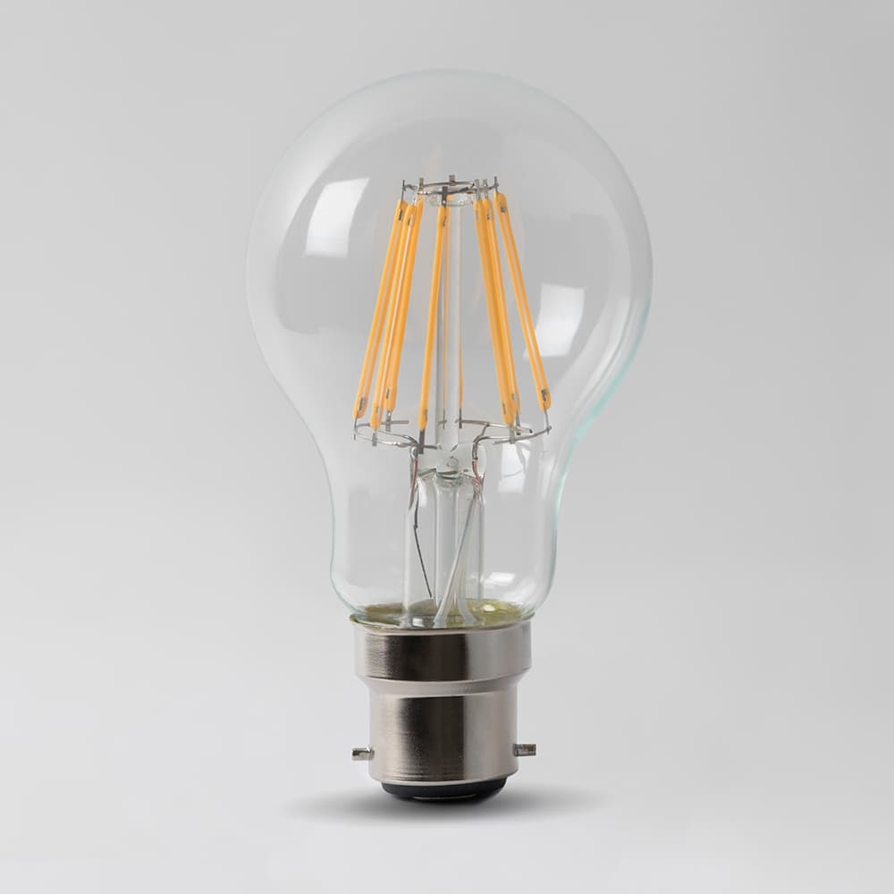 Soho Lighting 8w B22 GLS LED Light Bulb 3000K Standard Straight Filament Dimmable High CRI
