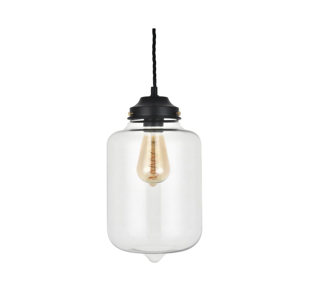Goslett Clear Blown Glass Jar Pendant Light - Elesi