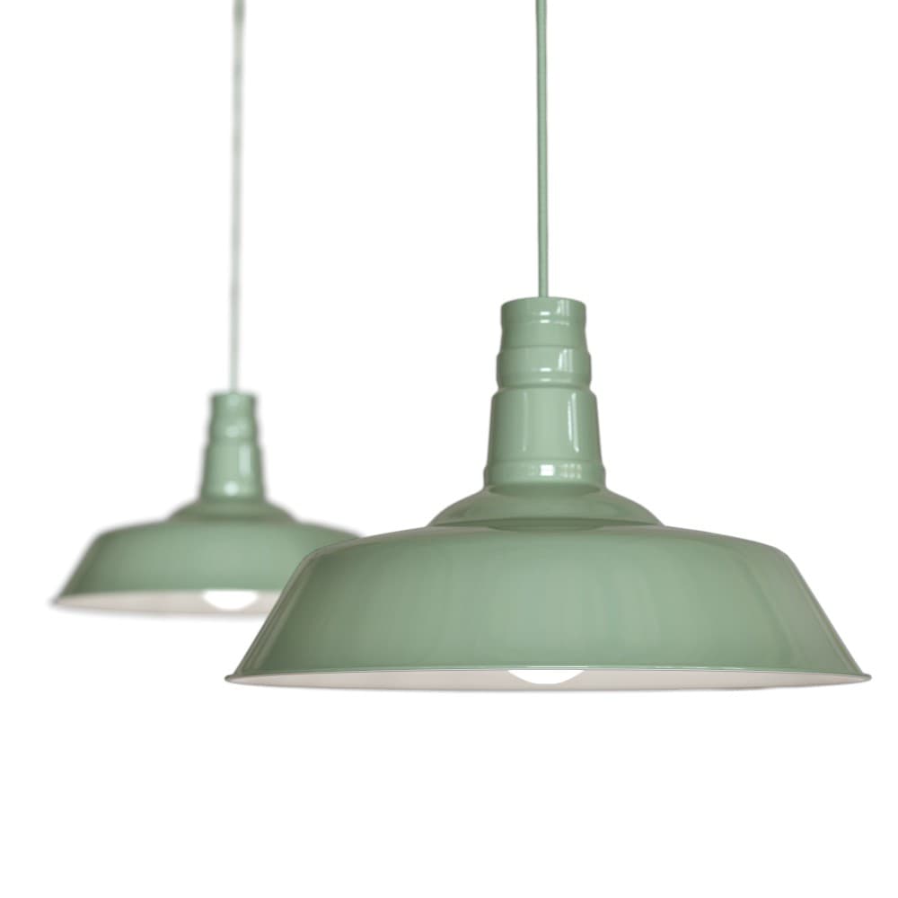 Chalk Mint Green Industrial Breakfast Bar Pendant Light- Argyll - Elesi