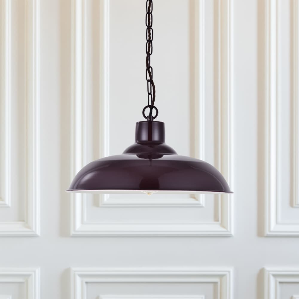 Portland Bedroom and Hallway Pendant Light Mulberry Red Burgundy - Elesi