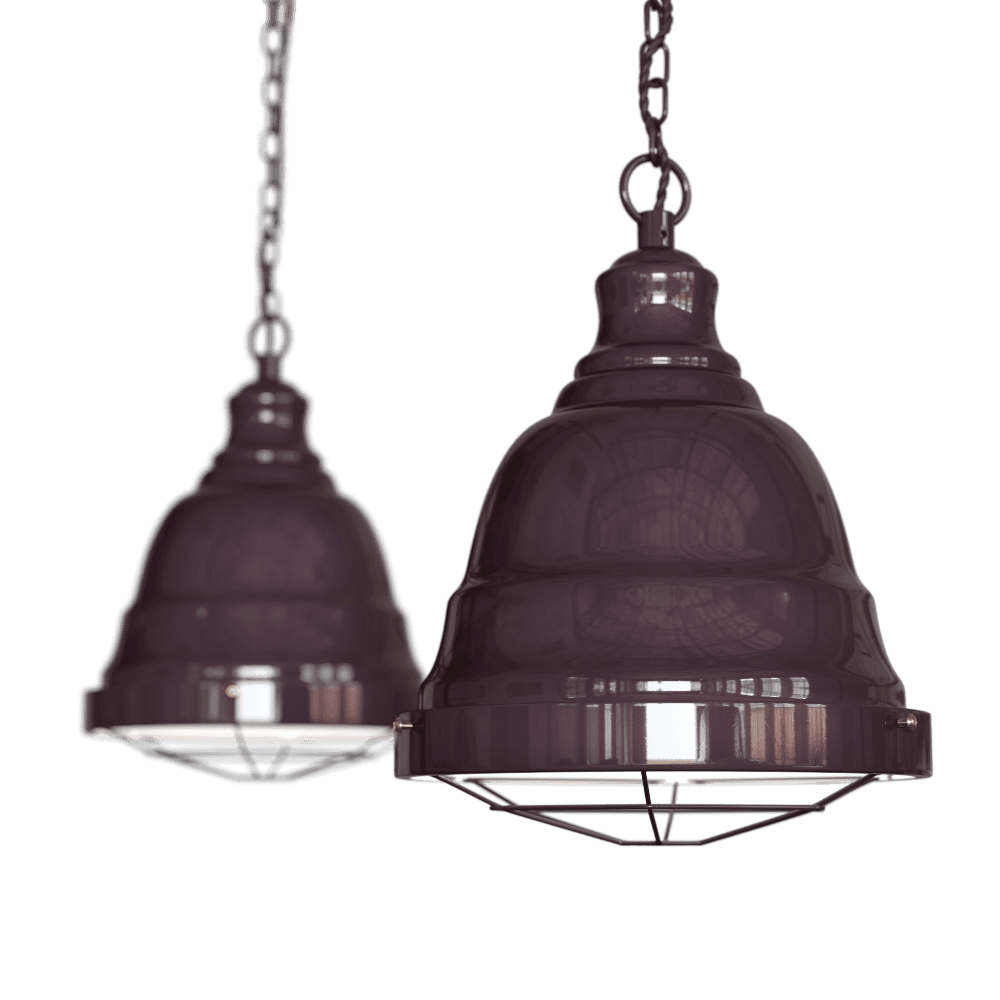 Mulberry Red Burgundy Vintage Cage Landing Pendant Light - Ganton - Elesi