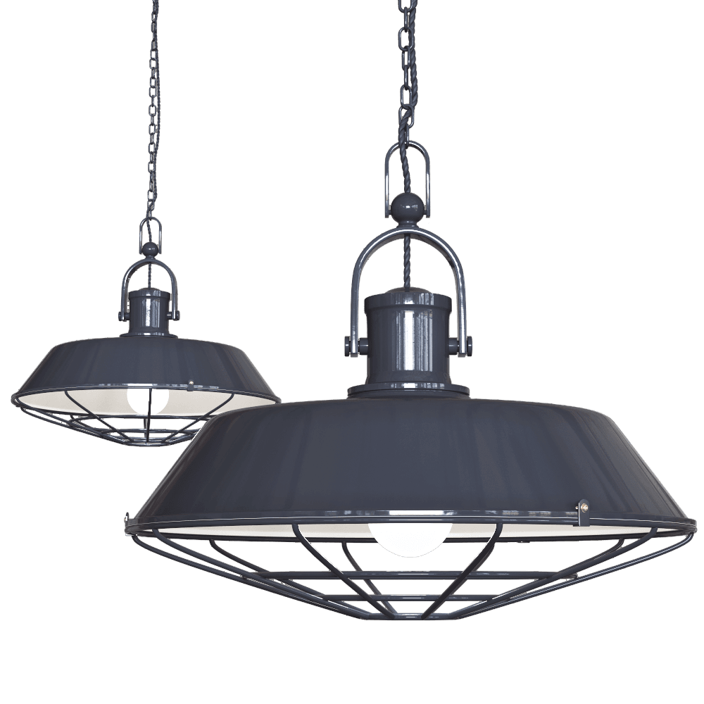 Leaden Grey Cage Industrial Kitchen Island Pendant Light - Brewer Cage - Soho Lighting