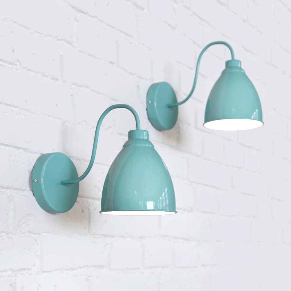 Duck Egg Blue Turquoise Vintage Wall Light - Oxford - Soho Lighting