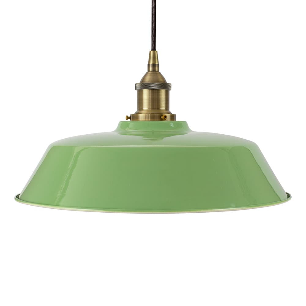 Soho Lighting Mint Green Chancery Painted Pendant Light with Black Nickel Lamp Holder and Black Round Cable
