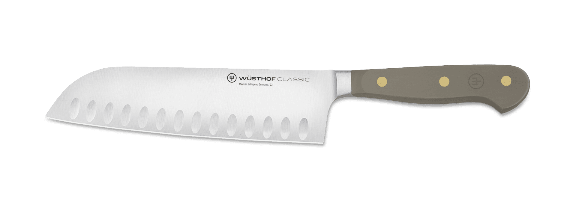 Wüsthof Classic Colour Santoku with Hollow Edge Knife 17cm Velvet Oyster (WT1061731317)