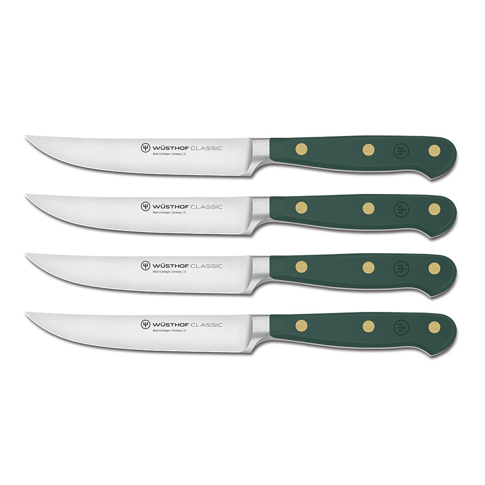 Wüsthof Classic Colour Steak Knife 4 Piece Set Classic Fresh Rosemary (1061760407)