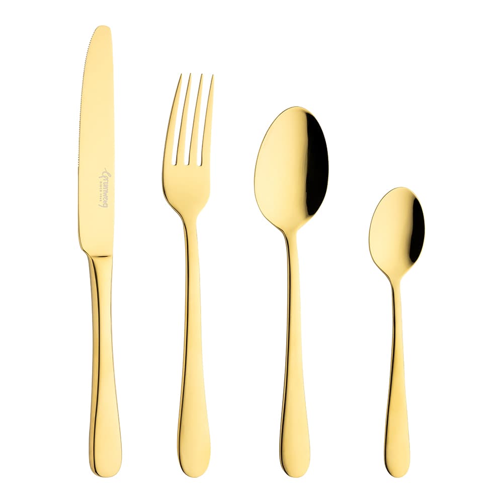 Grunwerg Windsor 18/10 16 Piece Cutlery Set Gold Finish
