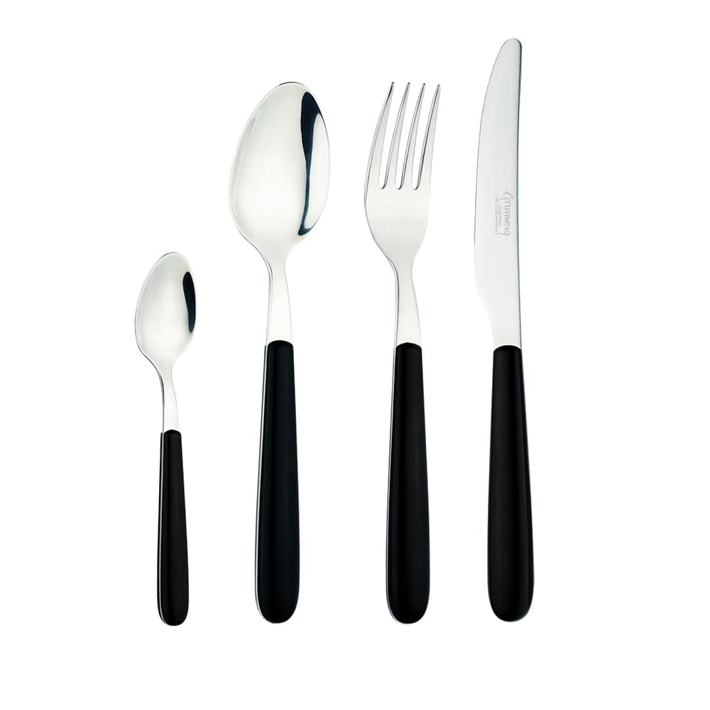Grunwerg Greenwork 24 Piece Cutlery Set Furnace Black