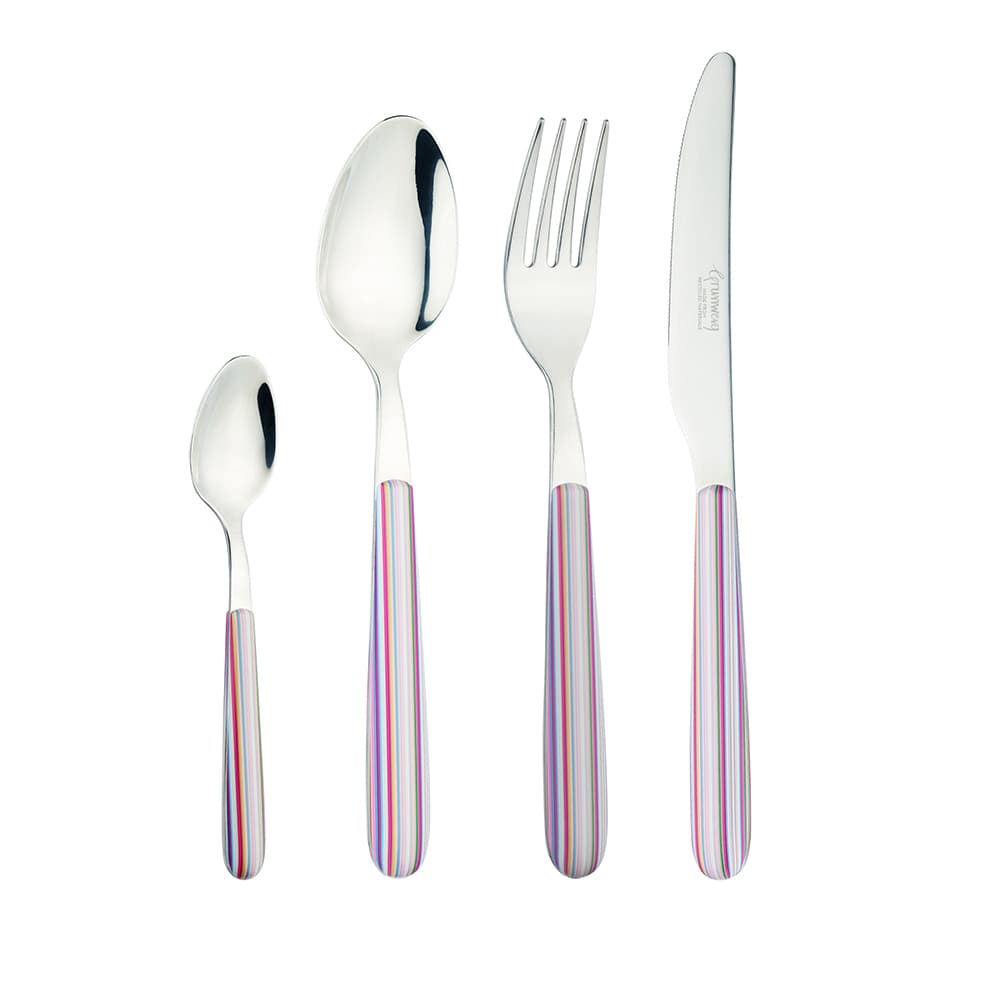 Grunwerg Greenwork 24 Piece Cutlery Set Blue Stripes