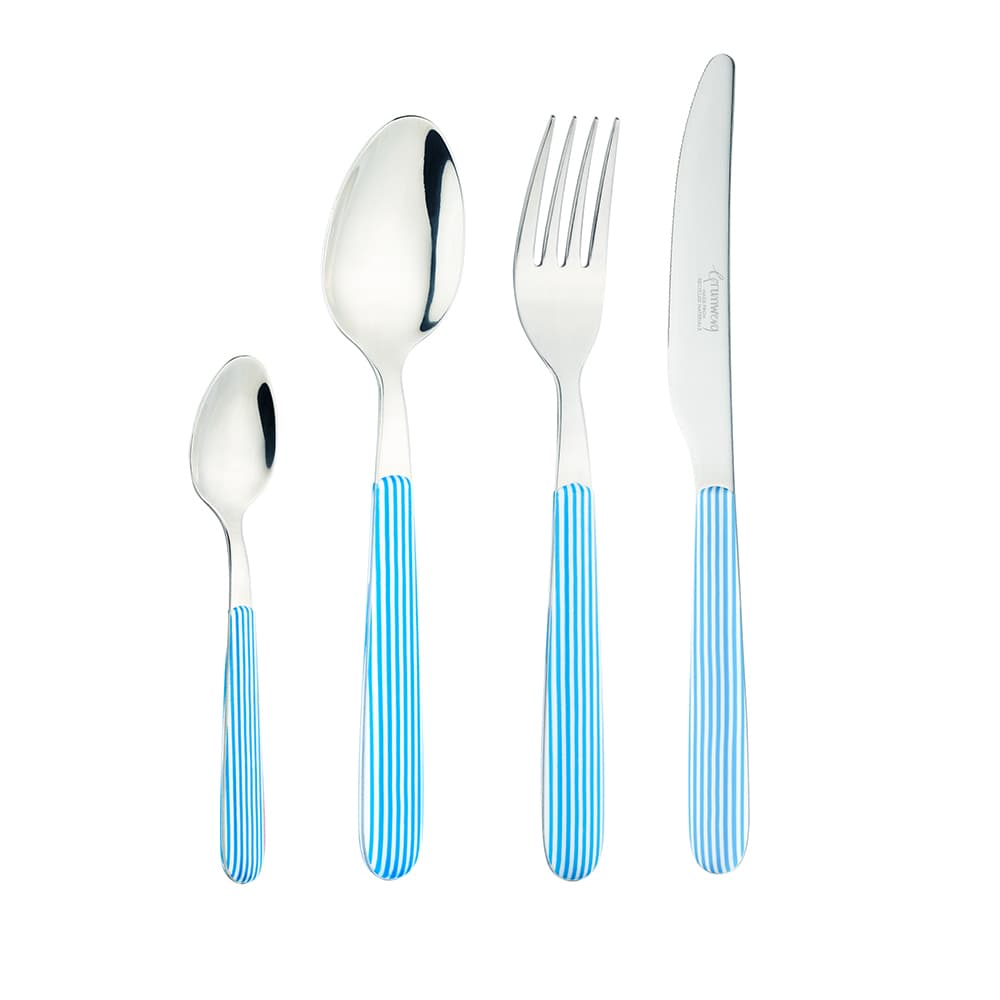 Grunwerg Greenwork 24 Piece Cutlery Set Seersucker Stripe