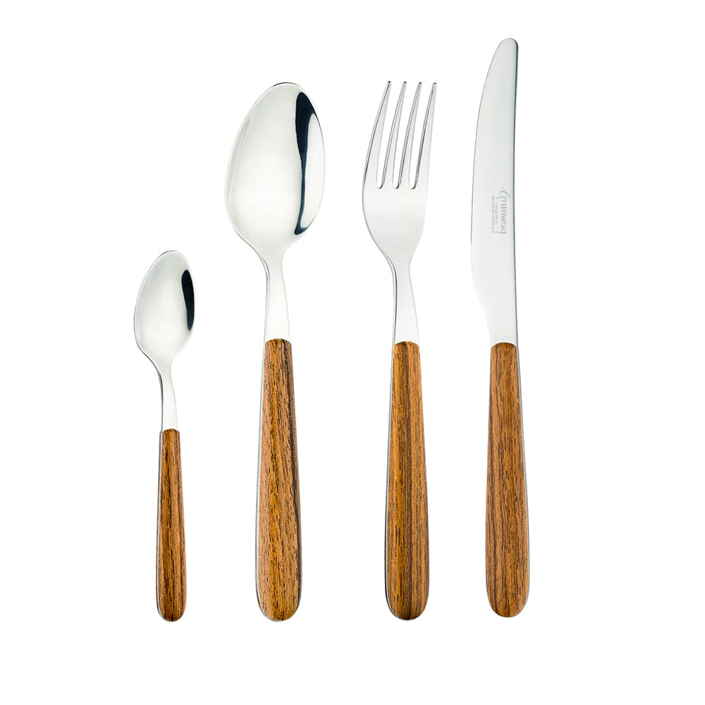 Grunwerg Greenwork 24 Piece Cutlery Set Wood Effect