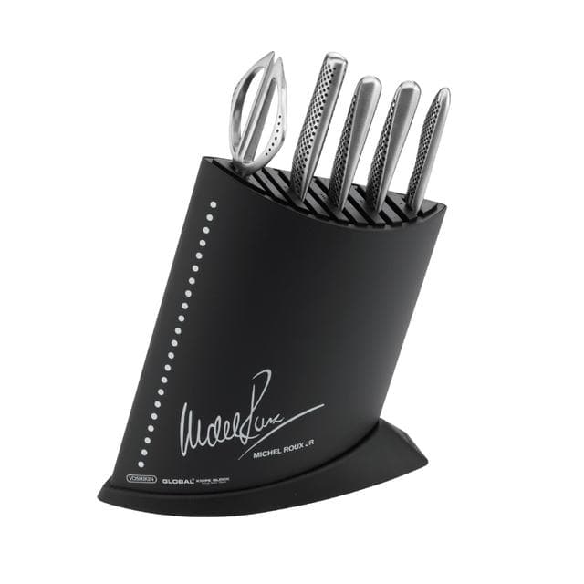 Global Michel Roux Jr GR52/BRW6 - 6 Piece Black Knife Block Set (GR52/BRW6)