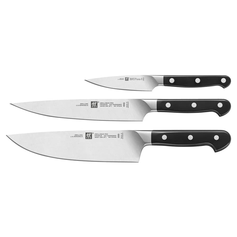 Zwilling Zwilling Pro knife set 3 pieces Black-stainless steel