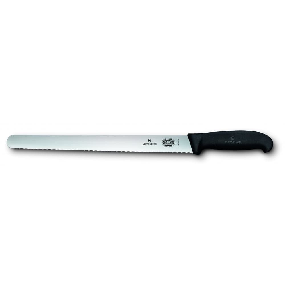 Victorinox Fibrox 30cm Slicing Knife Round Tip Serrated Edge (5423330)