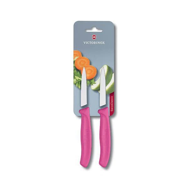Victorinox Swiss Classic 2 x 8cm Paring Knife with Pointed Tip Pink (67606L115B)
