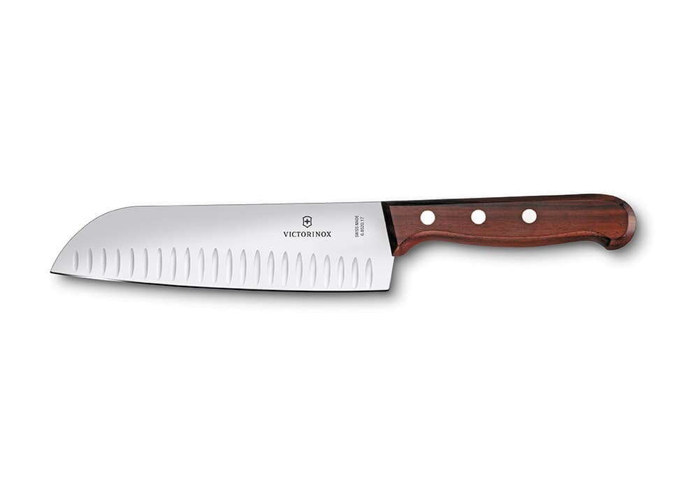 Victorinox Wood santoku knife fluted blade 17 cm Stainless steel-maple