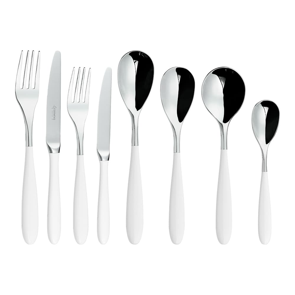 Grunwerg Yin & Yang White 84 Piece Cutlery Set for 12 People