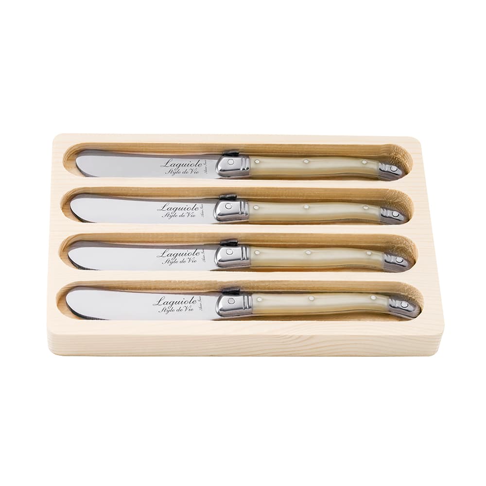 Laguiole Style De Vie Premium Butter Knives 4 Piece Set Pearl