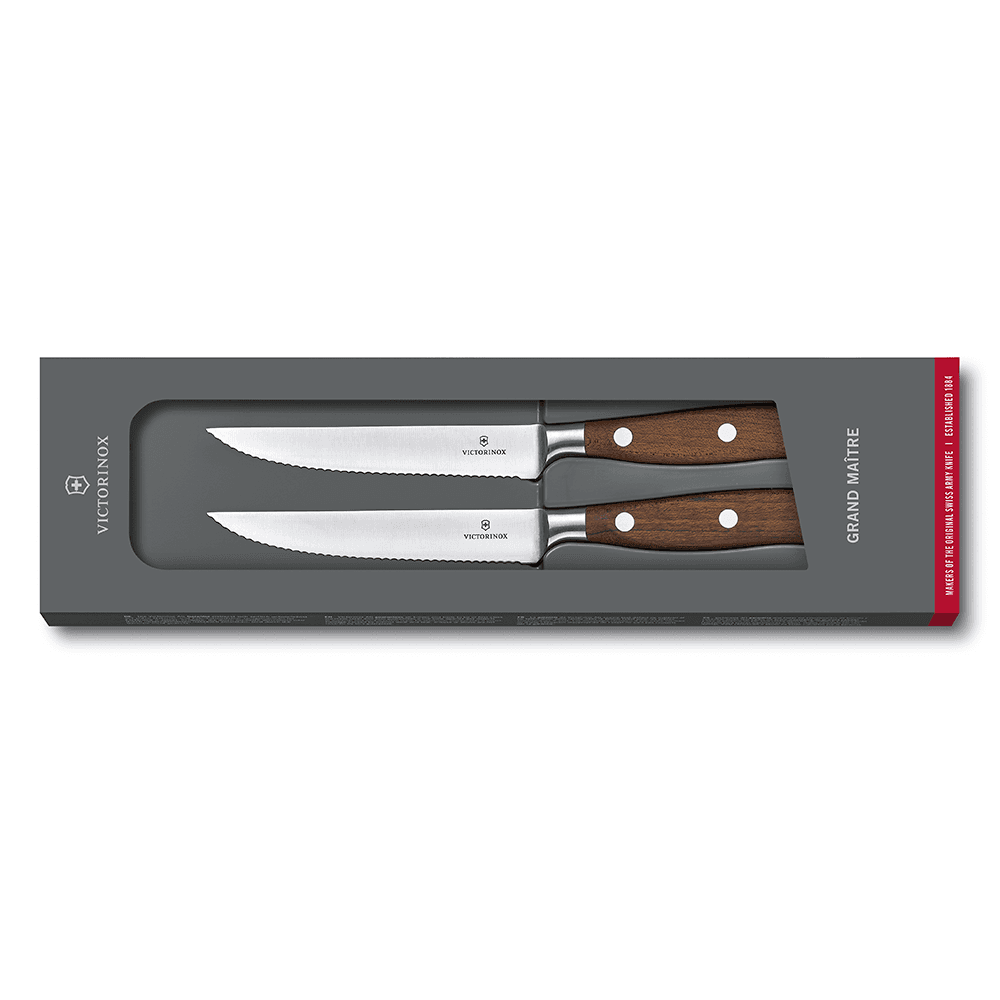 Victorinox Grand Maître 2 Piece steak Knife Set 12cm Serrated (7.7240.2W)