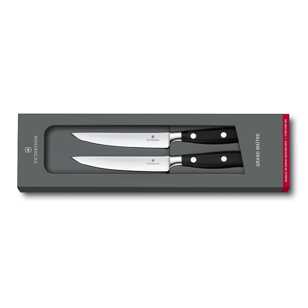 Victorinox Grand Maître 2 Piece Steak Knife Set 12cm Straight (7.7242.2)