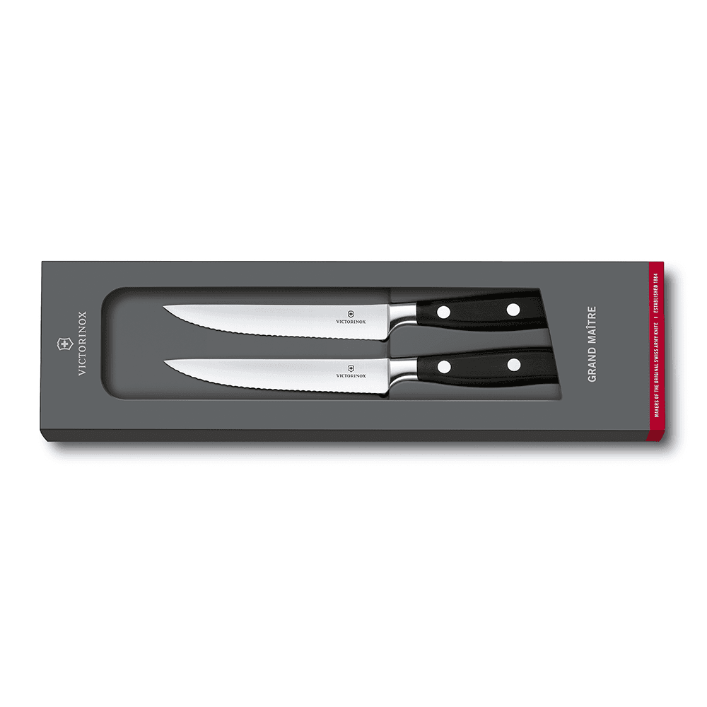 Victorinox Grand Maître 2 Piece steak Knife Set 12cm Serrated (7.7242.2W)