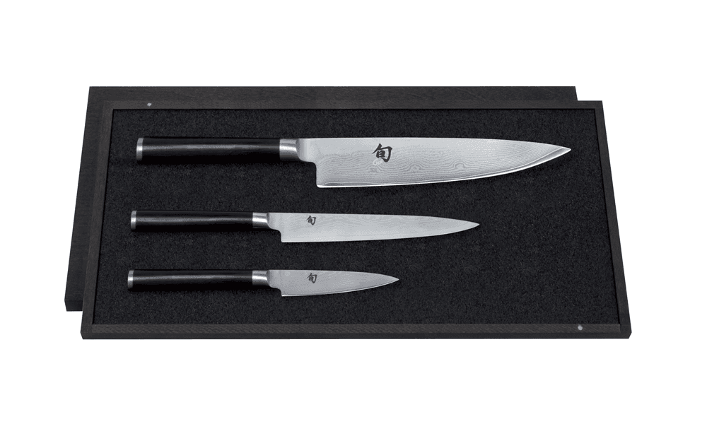 KAI Kai Shun Classic knife set 3 pieces Chrome-black