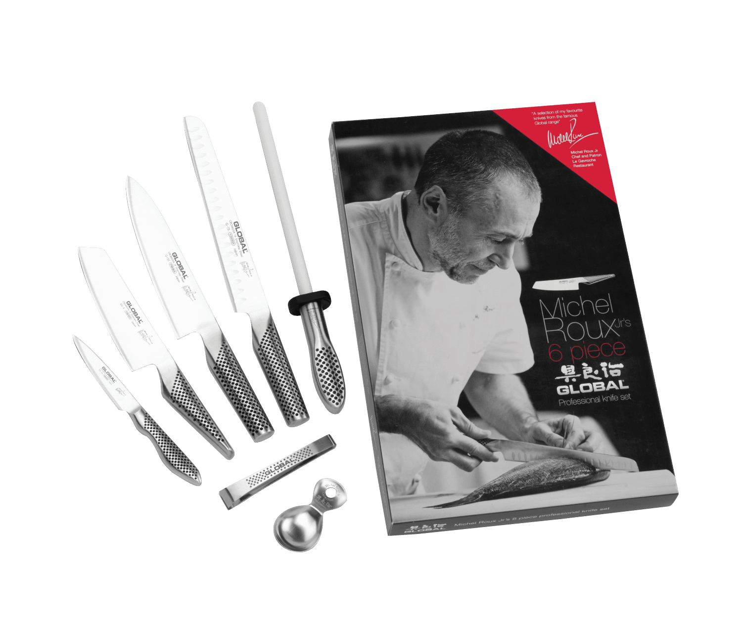 Global Michel Roux Jr GROUX6 - 6 Piece Boxed Knife Set (G-ROUX/6)