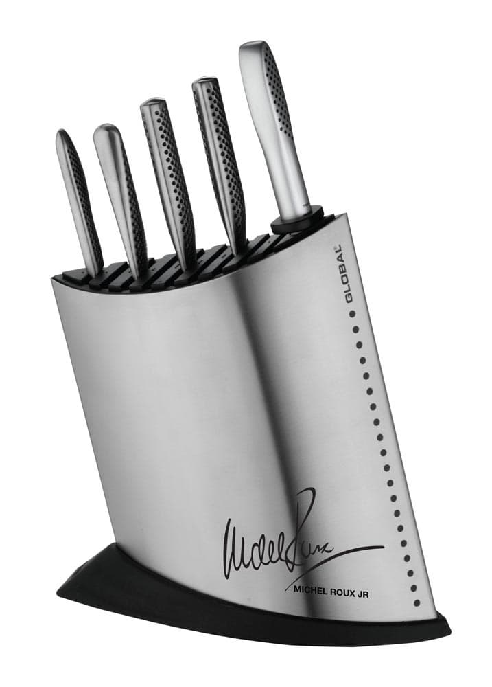 Global Michel Roux Jr GR52/SS7 - 7 Piece Stainless Steel Knife Block Set (GR52/SS7)