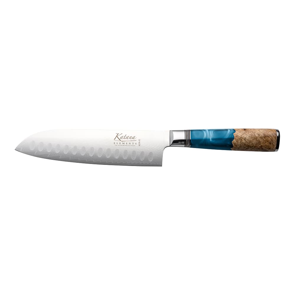 Katana Elements Santoku Knives 18cm Ocean Blue