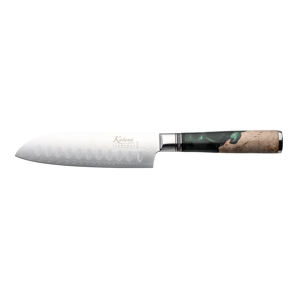 Katana Elements Santoku Knives 12cm Rainforest Green
