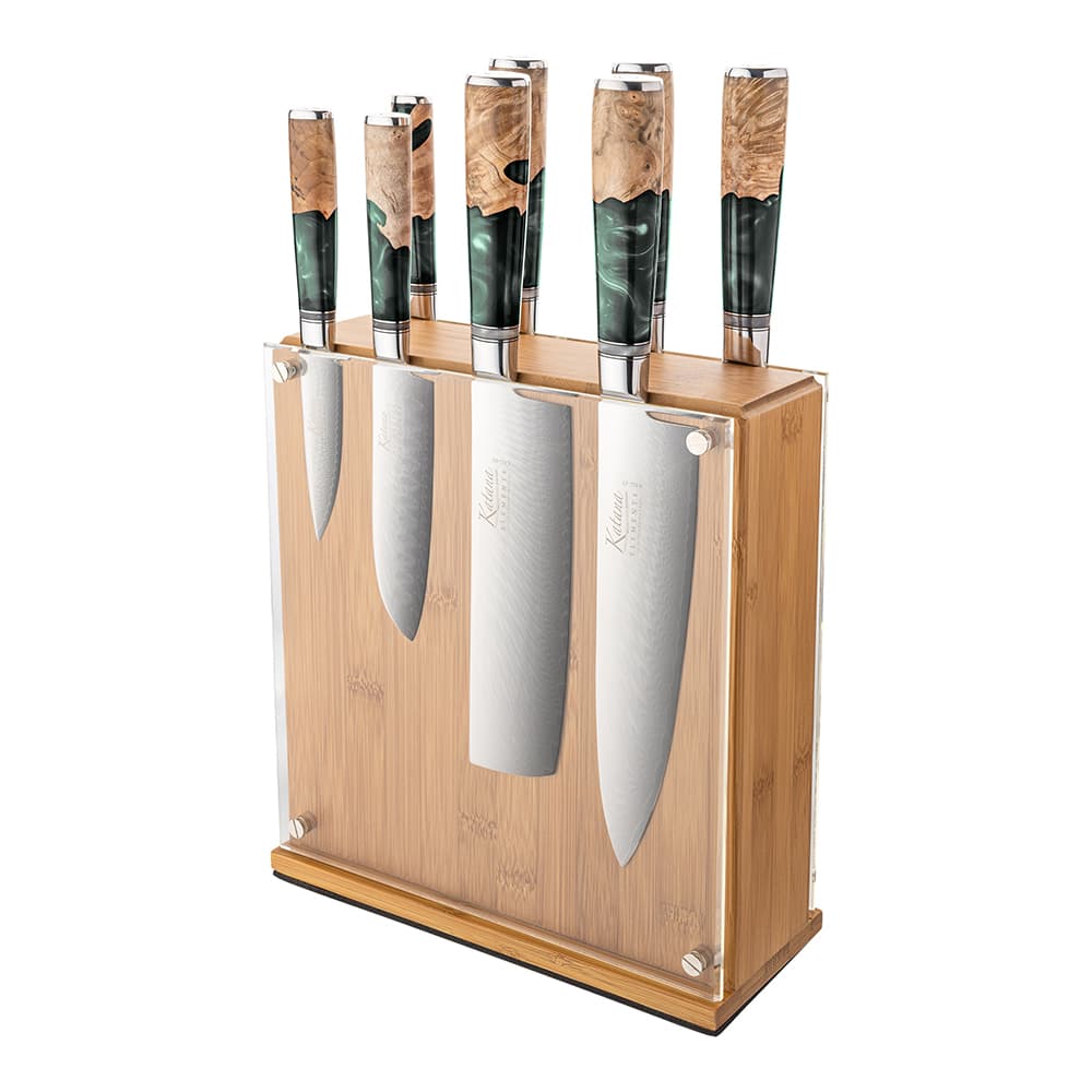 Katana Elements 9 Piece Knife Block Set Rainforest Green