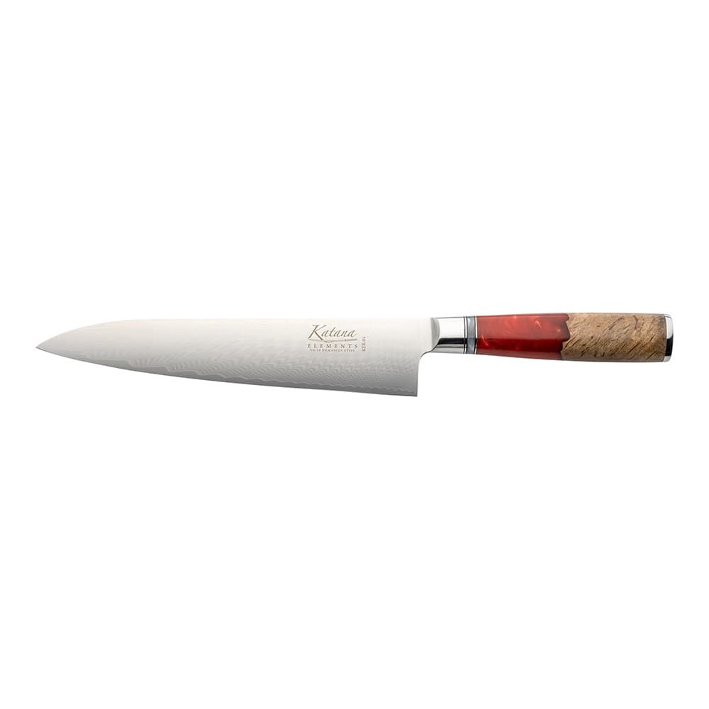 Katana Elements Gyutoh Knife/Chefs Knives 20cm Volcanic Red