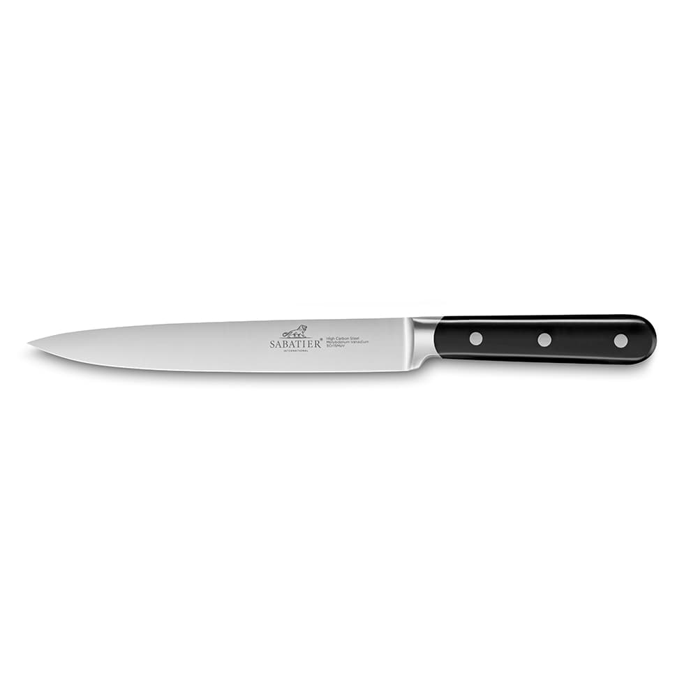 Lion Sabatier® Egide 20cm Yatagan Carving Knife (Black Handle with Stainless Steel Rivets)
