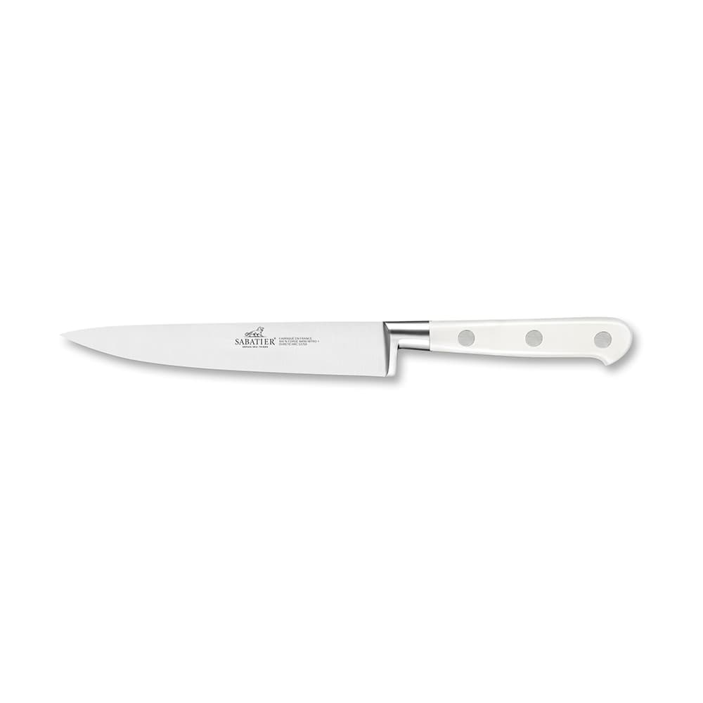 Lion Sabatier® Ideal Toque Blanche 15cm Flexible Filleting Knife (White Handle with Stainless Steel Rivets)