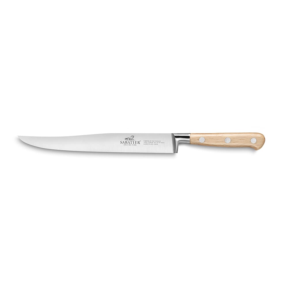 Lion Sabatier® Ideal Broceliande 20cm Yatagan Carving Knife (Ashwood Handle with Stainless Steel Rivets)