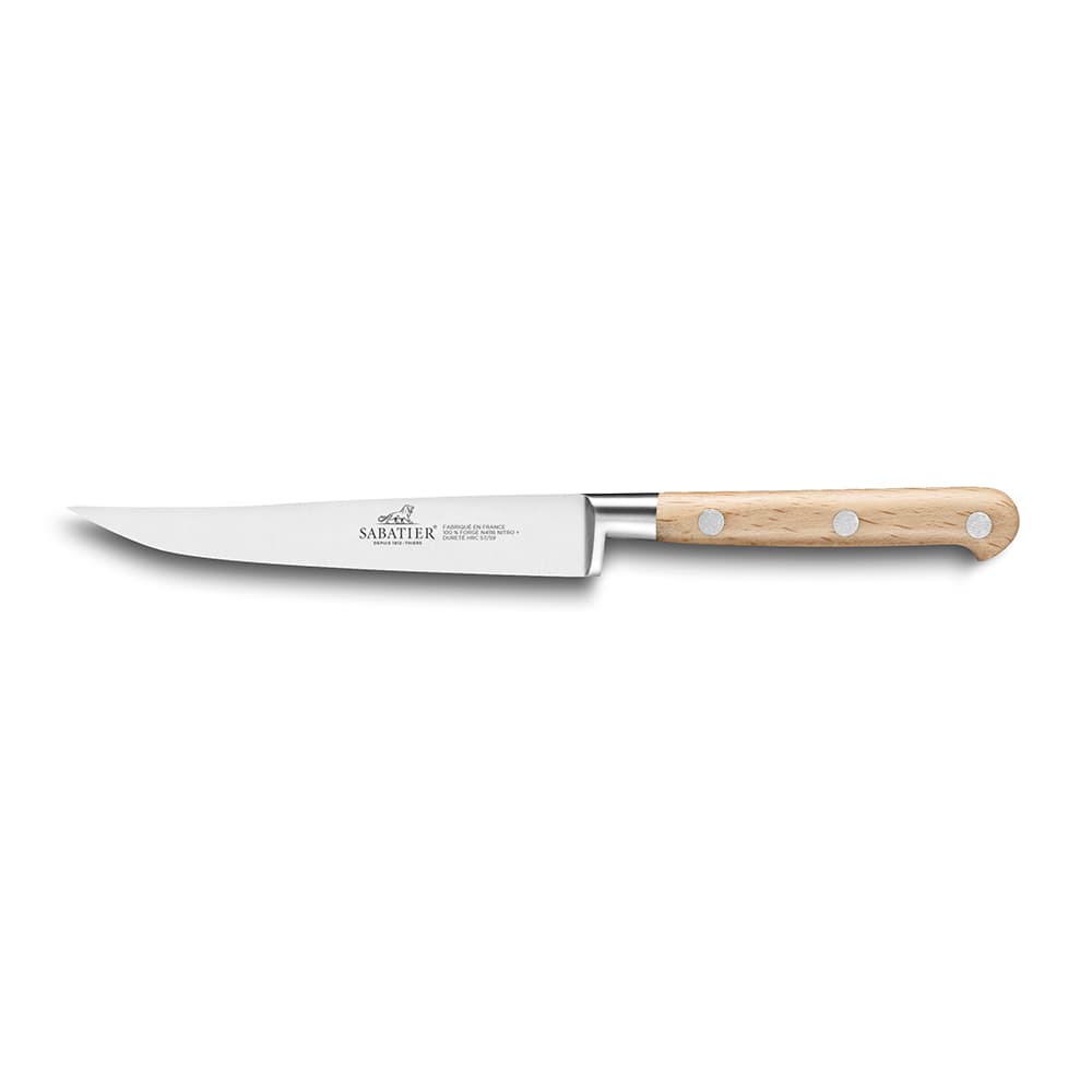 Lion Sabatier® Ideal Broceliande 13cm Steak Knife (Ashwood Handle with Stainless Steel Rivets)