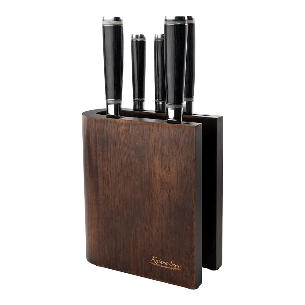 Katana Saya Pakkawood 6 Piece Knife Block Set